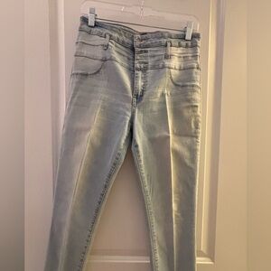 refuge High-Rise Light Blue Button-Fly Jeans